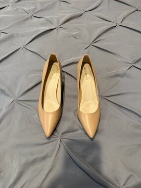 Cole Haan Beige Pointed-Toe Leather Pumps